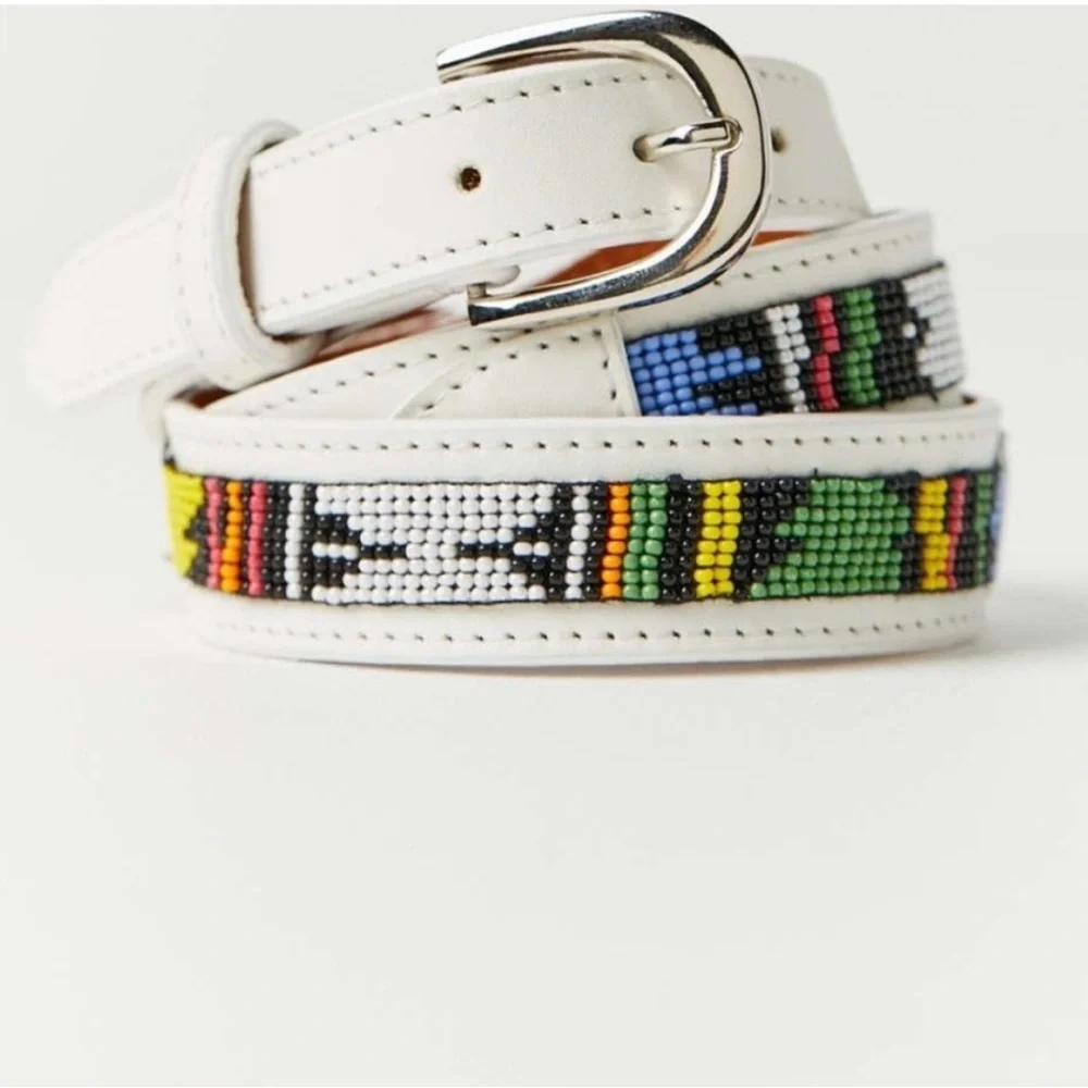 Urban Outfitters Small Leather Cassidy Beaded Western Belt